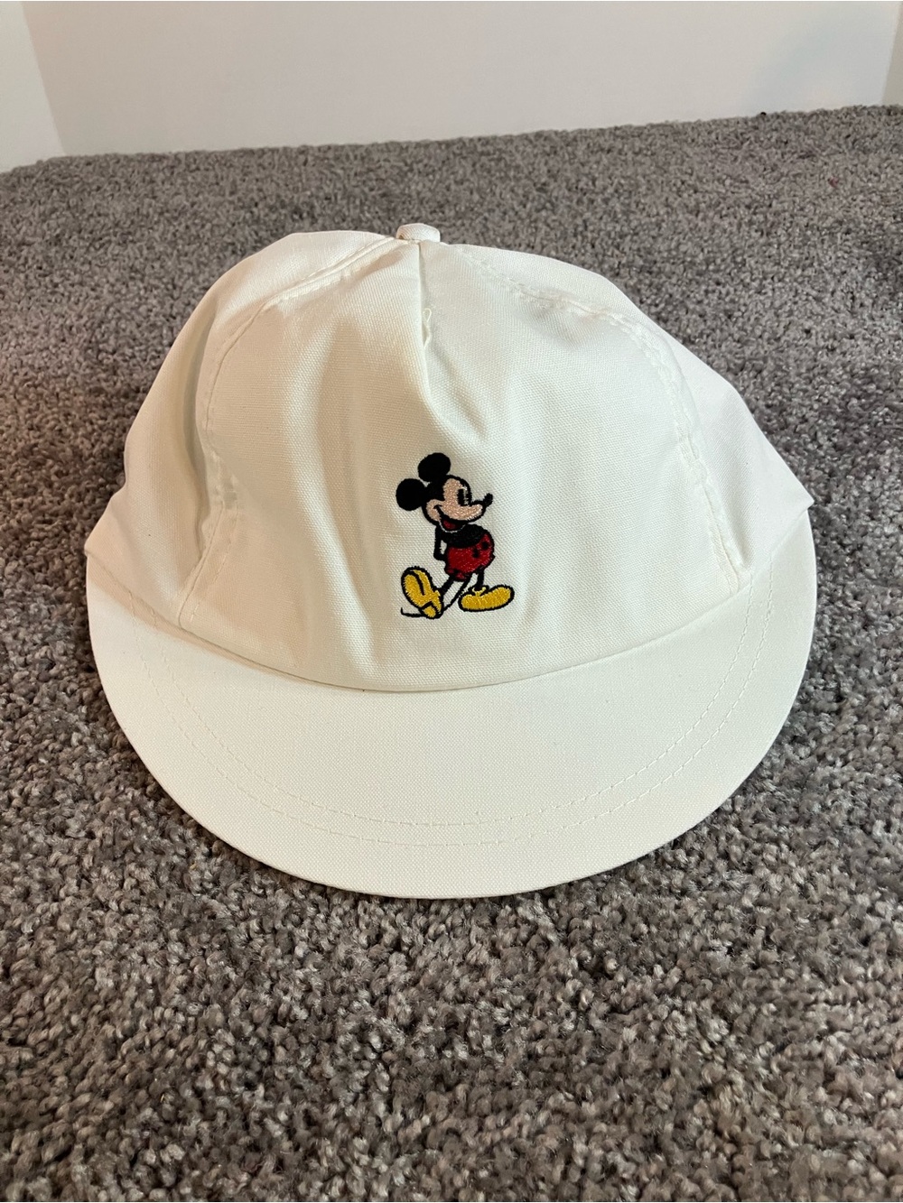 Vtg Mickey Mouse Disney White Baseball Conductor Hat Strap Back Adult Atlas